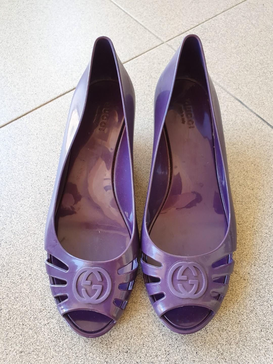 Authentic Gucci Purple Wedges, Women's 
