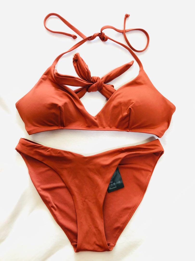 orange bathing suit top