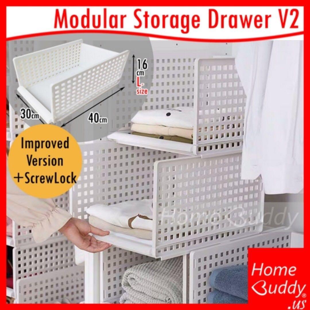 Improved Version Modular Retractable Drawer Storage Shelving
