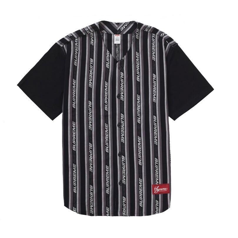 supreme jacquard logo baseball jersey