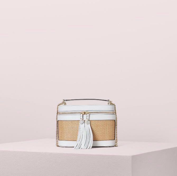 Kate Spade Rose Small Convertible Crossbody Shoulder Bag Straw Optic White Women s Fashion Bags Wallets Cross body Bags on Carousell