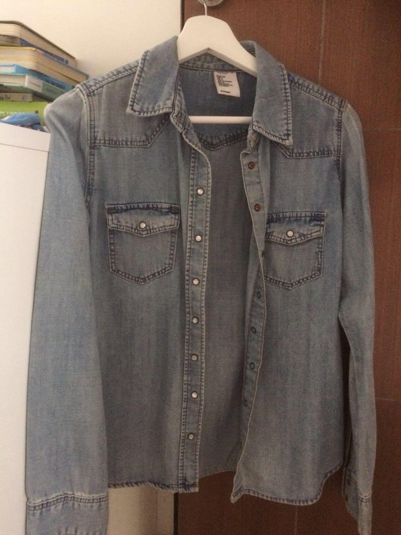 H\u0026M Kemeja Denim/jeans, Fesyen Wanita 