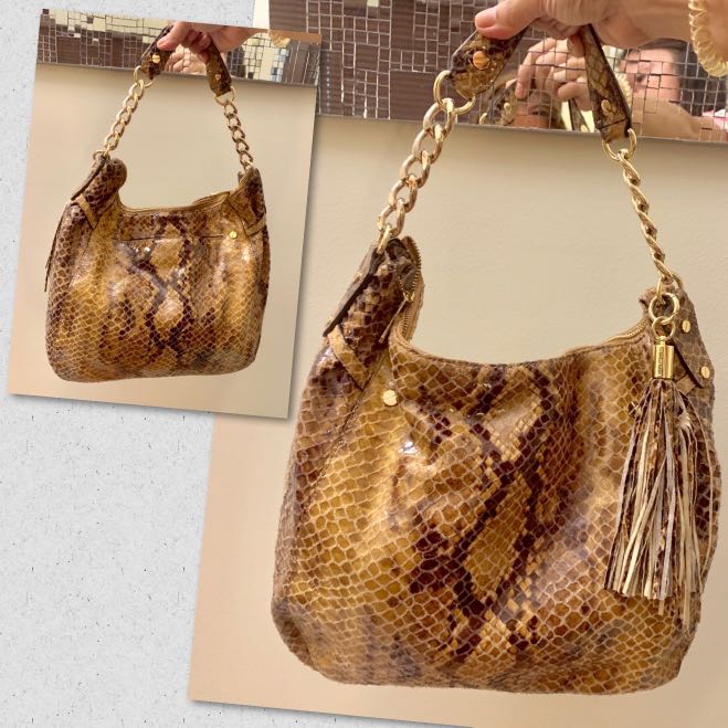 michael kors snakeskin shoulder bag