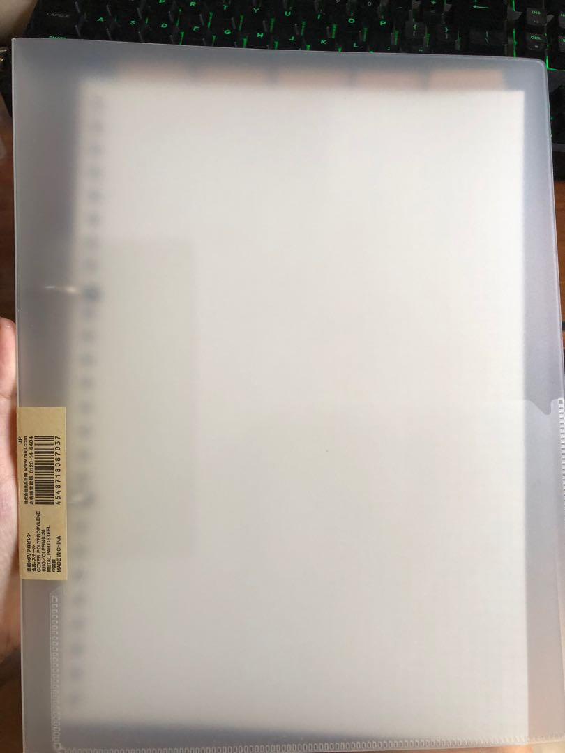Muji B5 Binder File Paper Divider Books Stationery Stationery