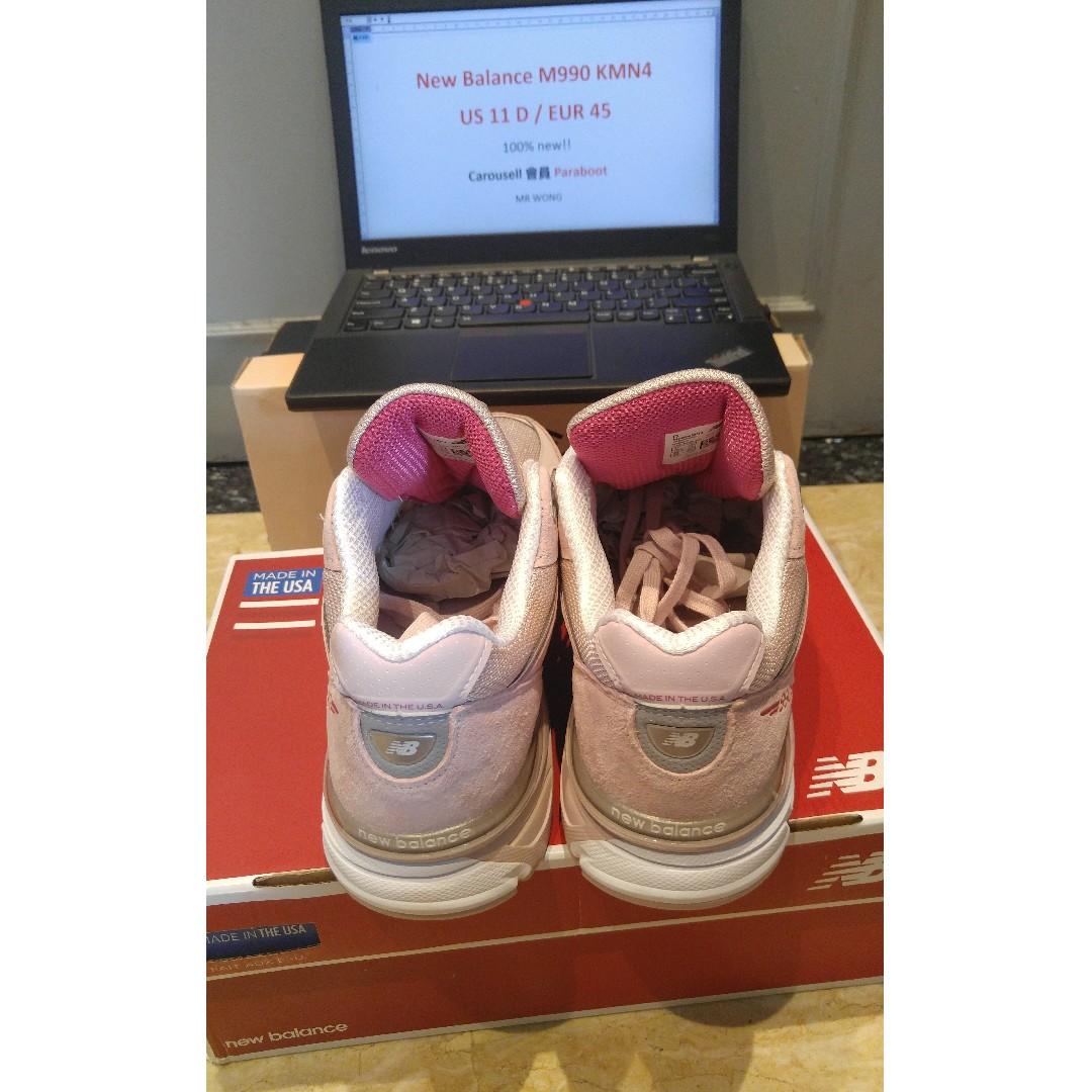 最後一對! 罕有! New Balance 990 v4 KMN 粉紅Pink US11, 男裝, 鞋, 波