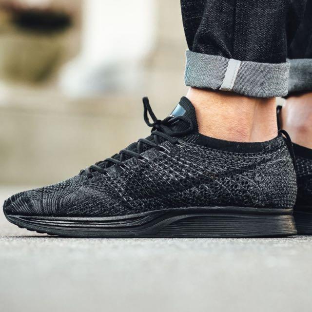 Nike flyknit racer triple black Men s Fashion Footwear Sneakers on Carousell
