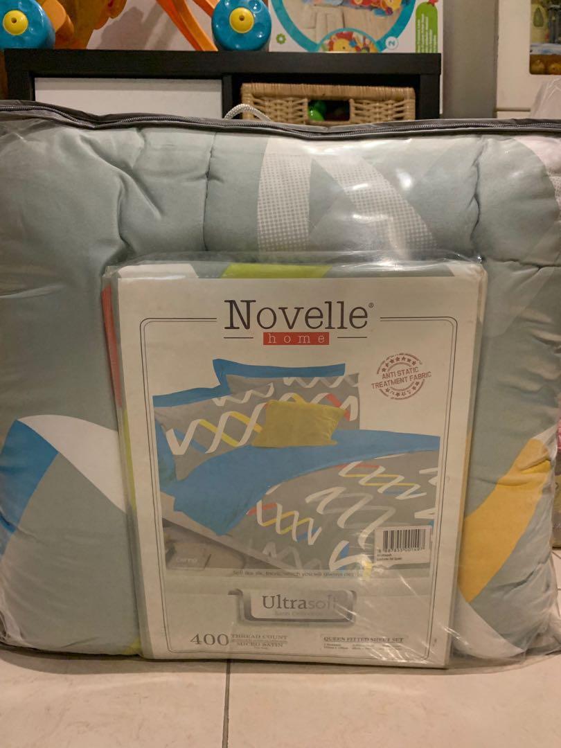 Novelle Bed Sheet & Quilt Cover Set (Queen Size), Furniture & Home