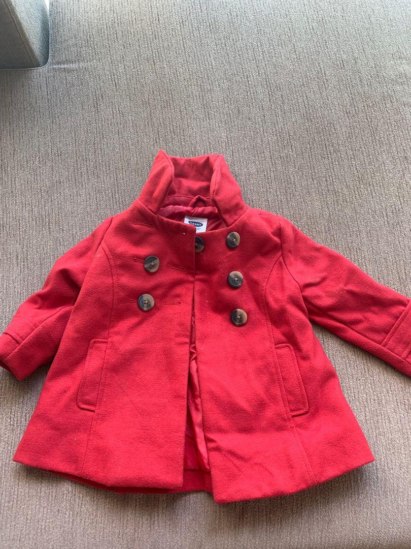 old navy red wool coat