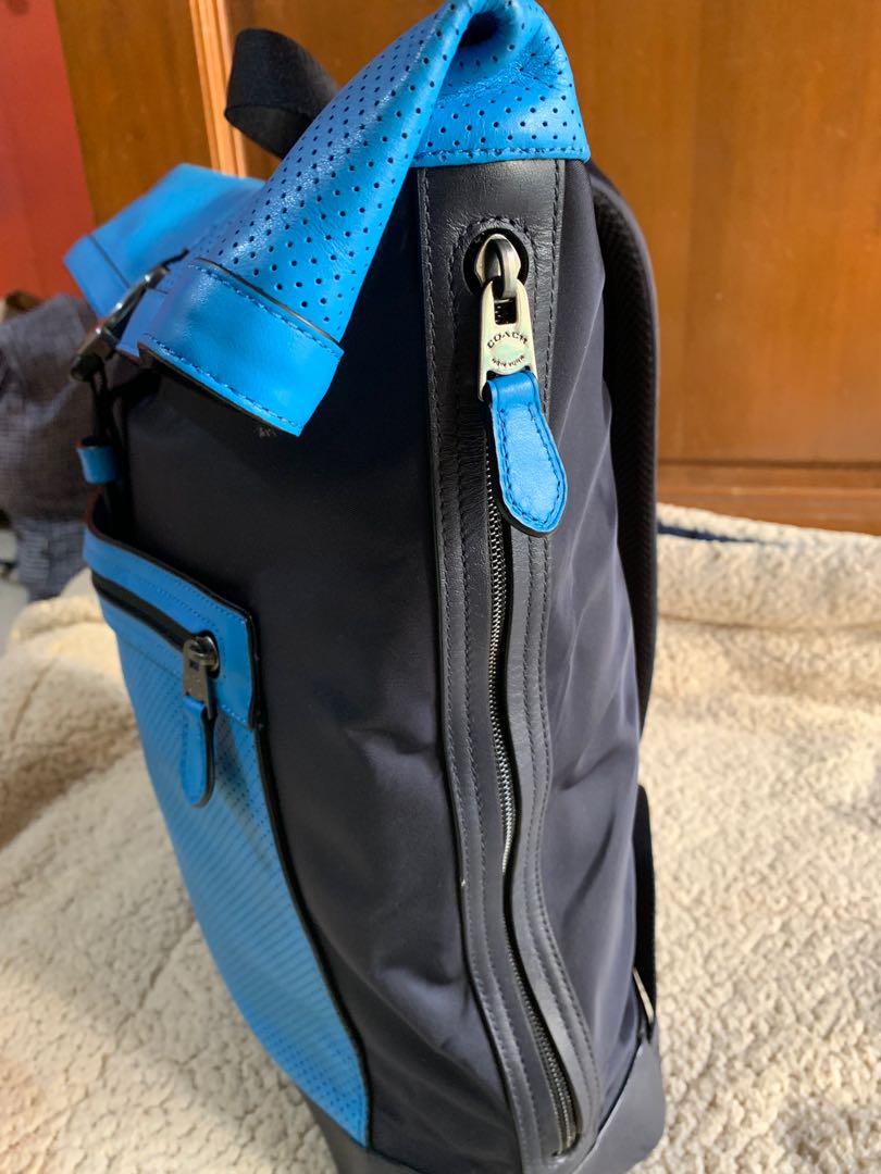 Original COACH Men Getaway Pack in Perforated Leather (F72077), Men's Fashion, Bags, Backpacks