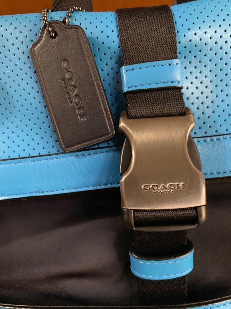 Original COACH Men Getaway Pack in Perforated Leather (F72077), Men's Fashion, Bags, Backpacks