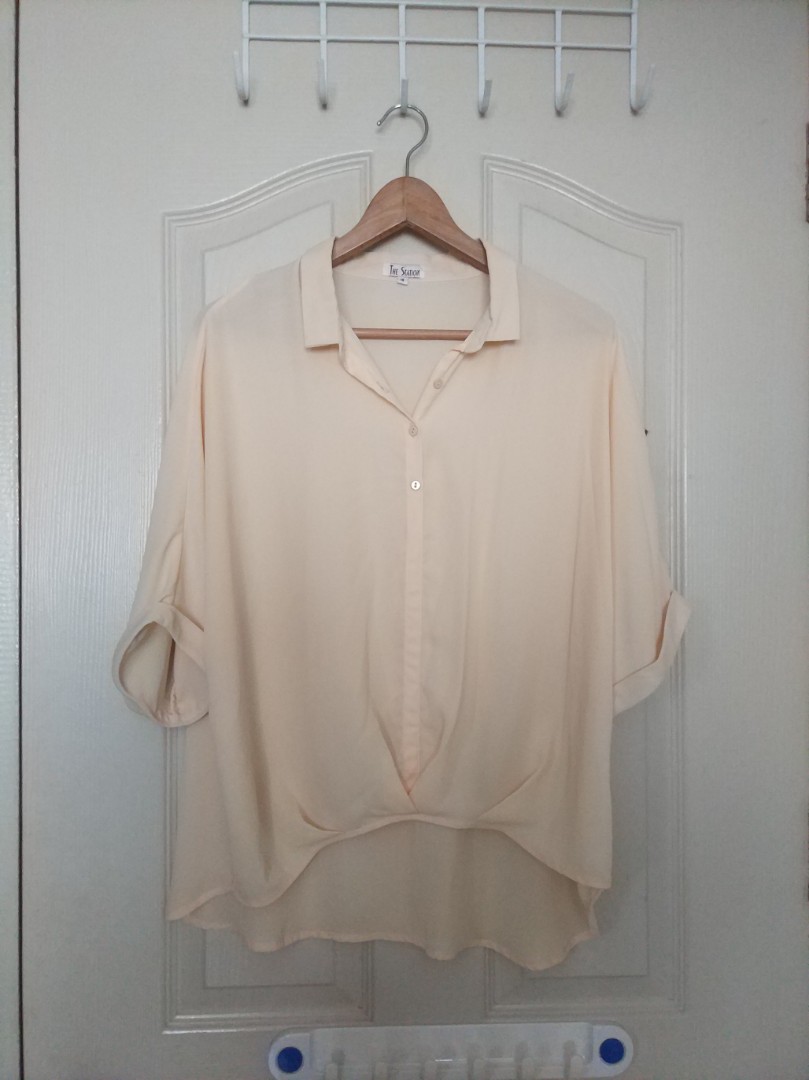 Plus Size Pale Yellow blouse with 
