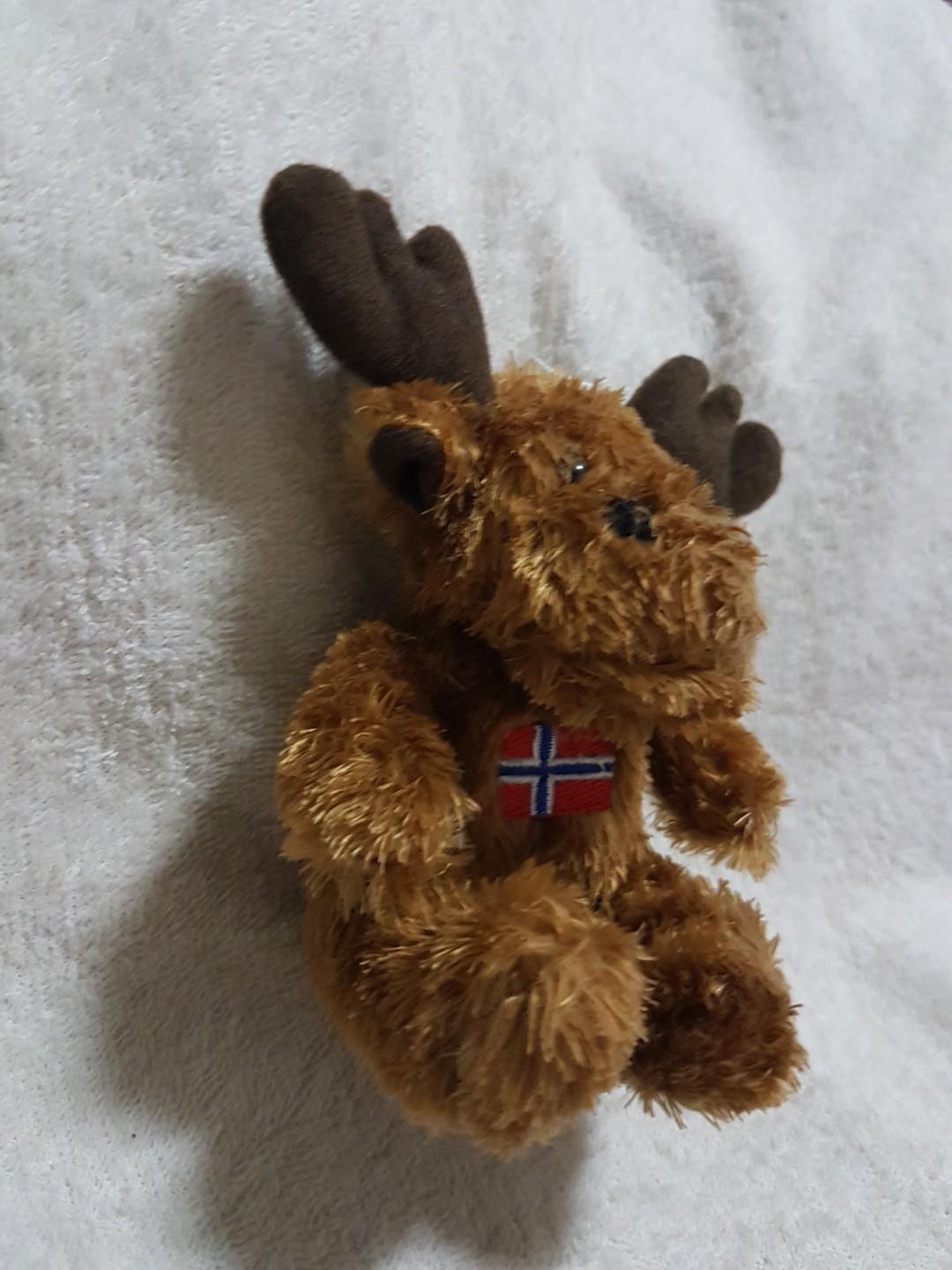 Plush Moose Toy with Norway Flag, Hobbies & Toys, Toys & Games on Carousell