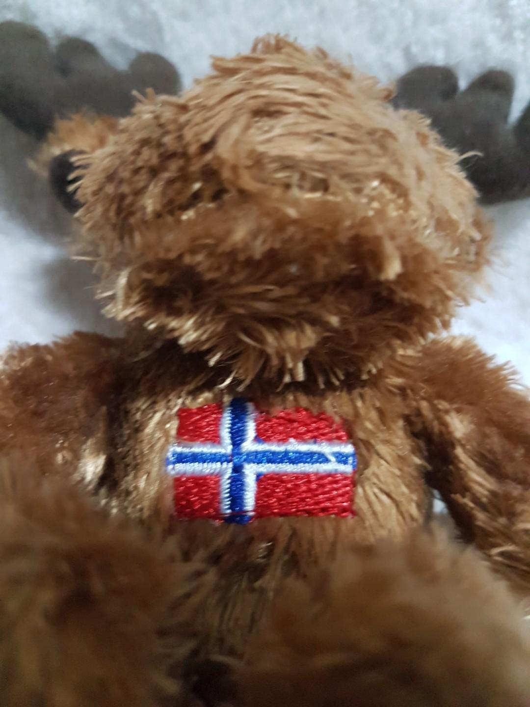 Plush Moose Toy with Norway Flag, Hobbies & Toys, Toys & Games on Carousell
