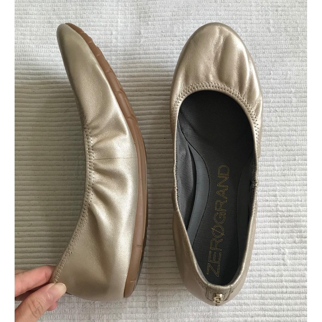 cole haan gold flats