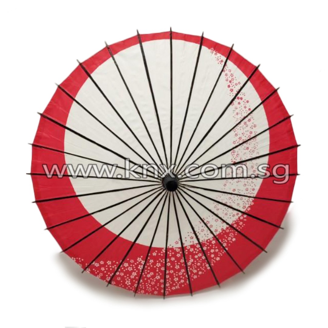 Red Sun Moon Sakura Oil Paper Umbrella, Everything Else on Carousell