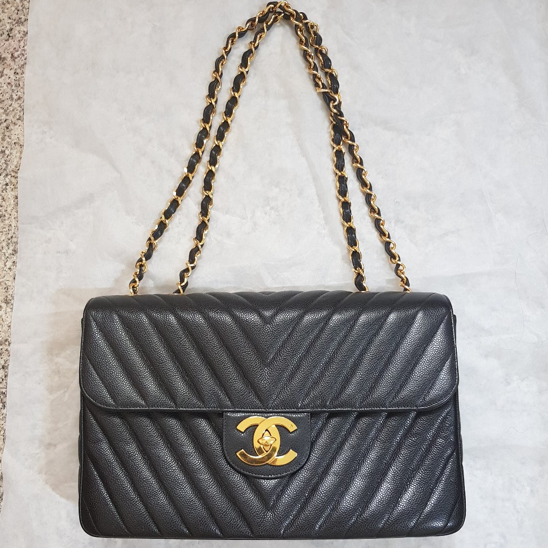 Chanel Subtle Triple Stitch Chevron Small Flap Bag at 1stDibs