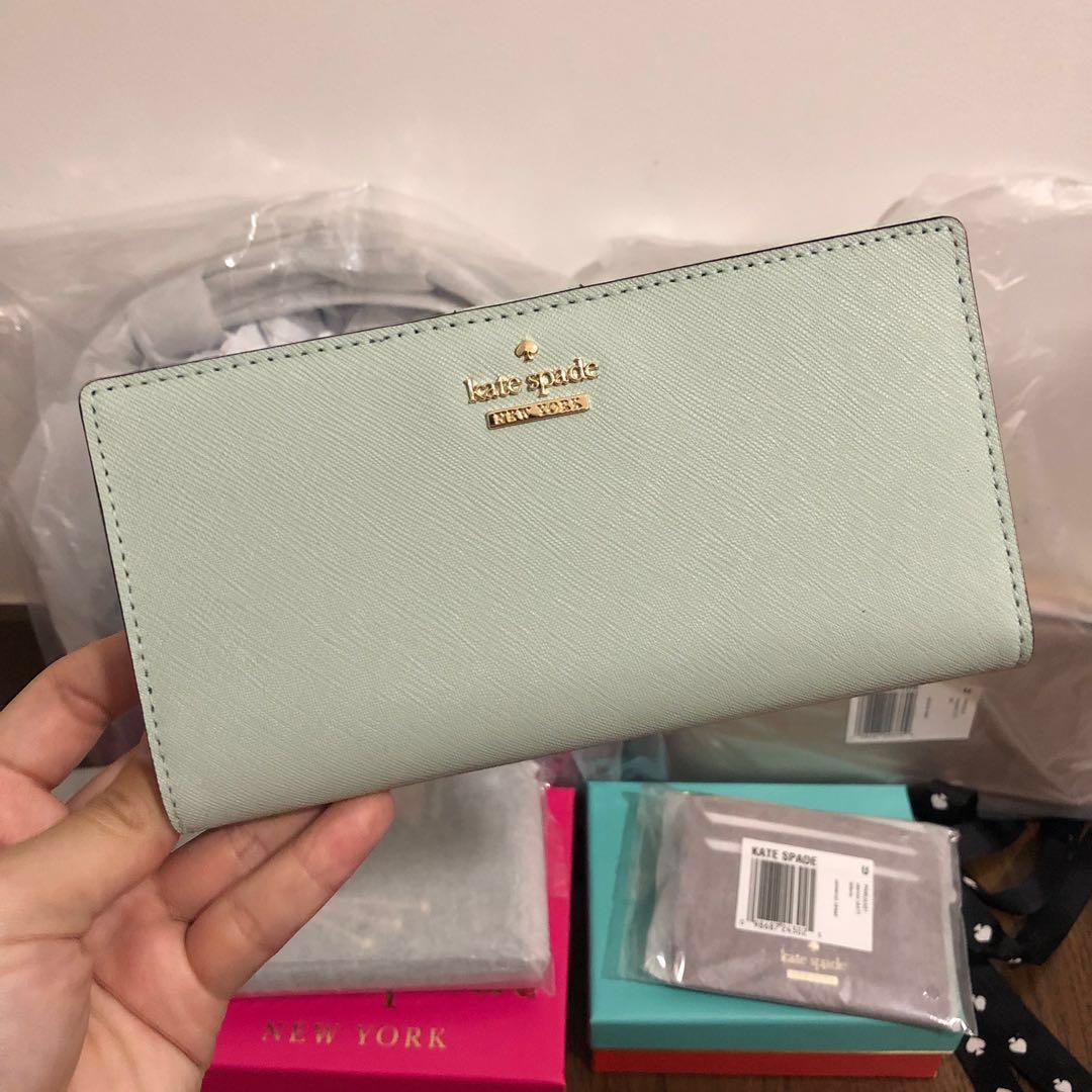 RARE INSTOCK Kate Spade Cameron Street Stacy Medium Snap Wallet Misty Mint  Light Green, Women's Fashion, Bags & Wallets, Wallets & Card Holders on  Carousell
