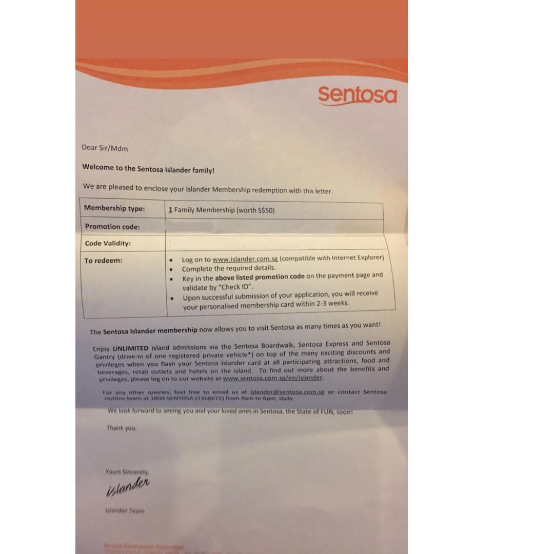 Sentosa Islander Family 1-year Membership, Tickets & Vouchers, Vouchers ...