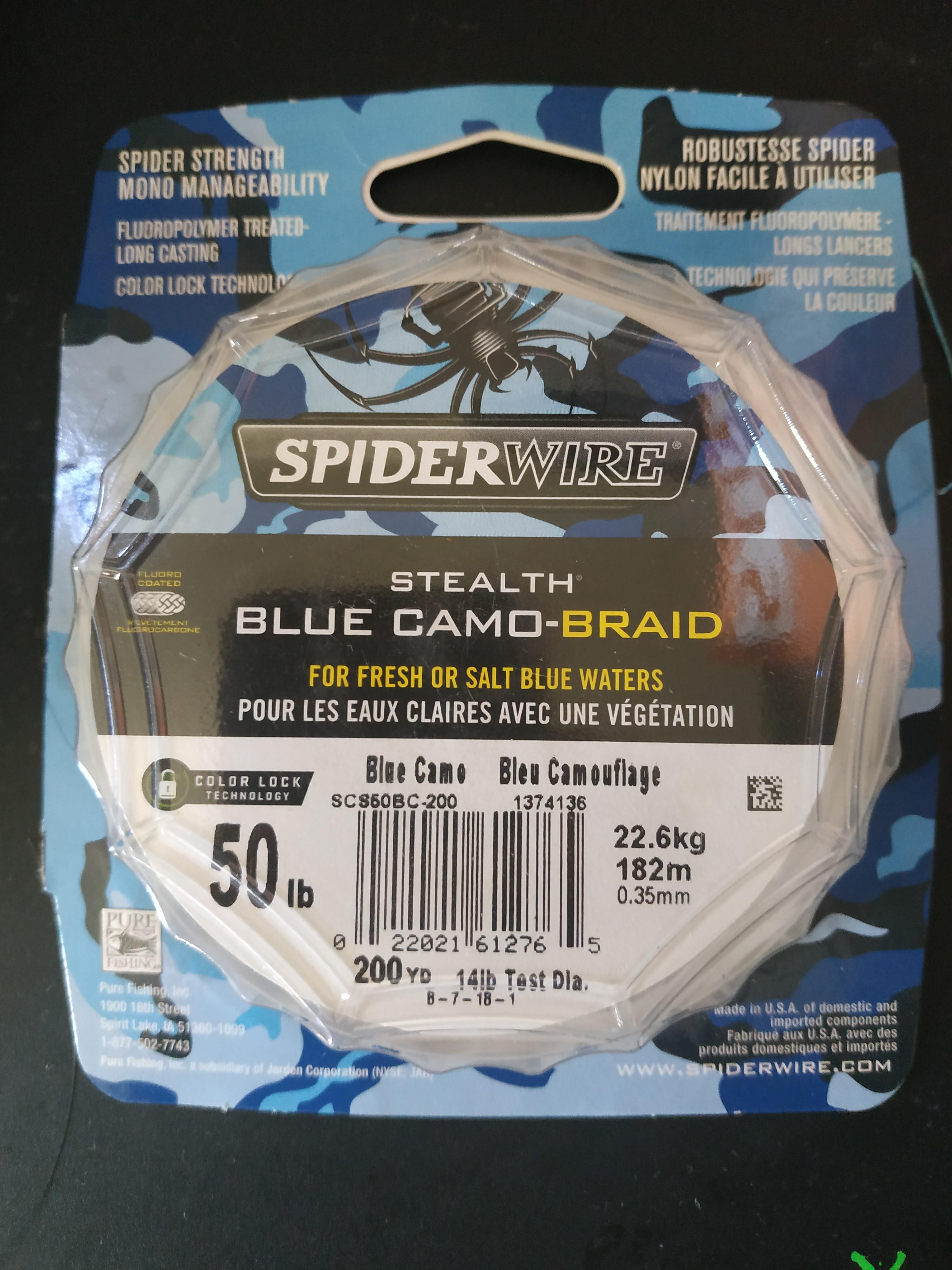 SpiderWire braided fishing line 50lbs 200yd, Sports Equipment, Fishing on  Carousell