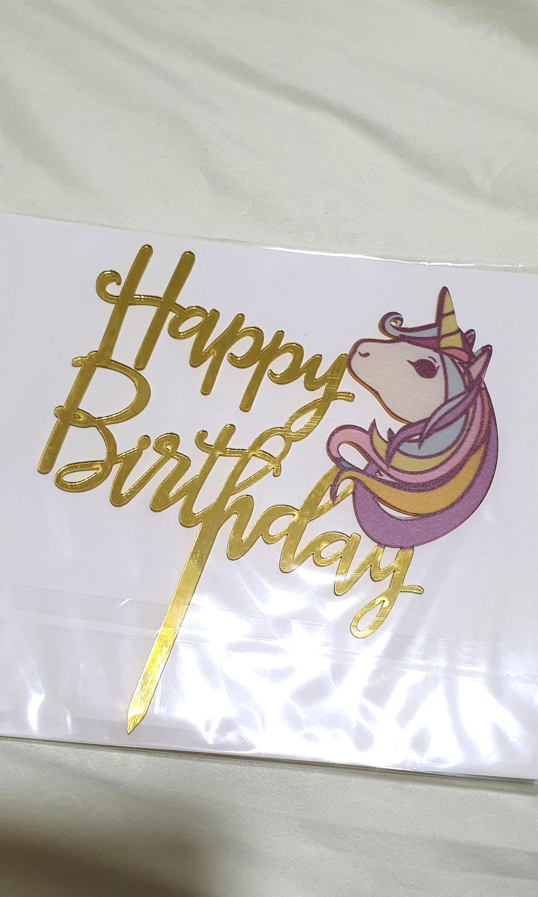 Unicorn Head Cake Topper Happy Birthday Home Appliances