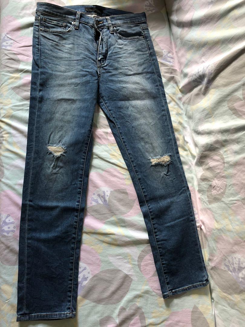 uniqlo high rise cigarette jeans