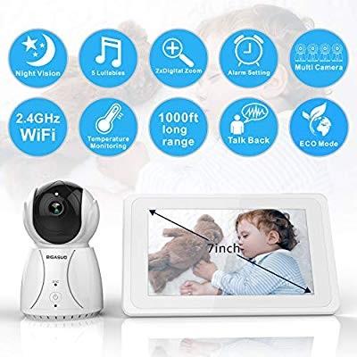 Video Baby Monitor 7 Inch Large Color Lcd Screen Baby Monitor With Camera Pan Tilt Zoom Infrared Night Vision Two Way Audio Temperature Monitoring 5 Lullaby Includes 1 Wall Mount Kit Electronics Others On Carousell