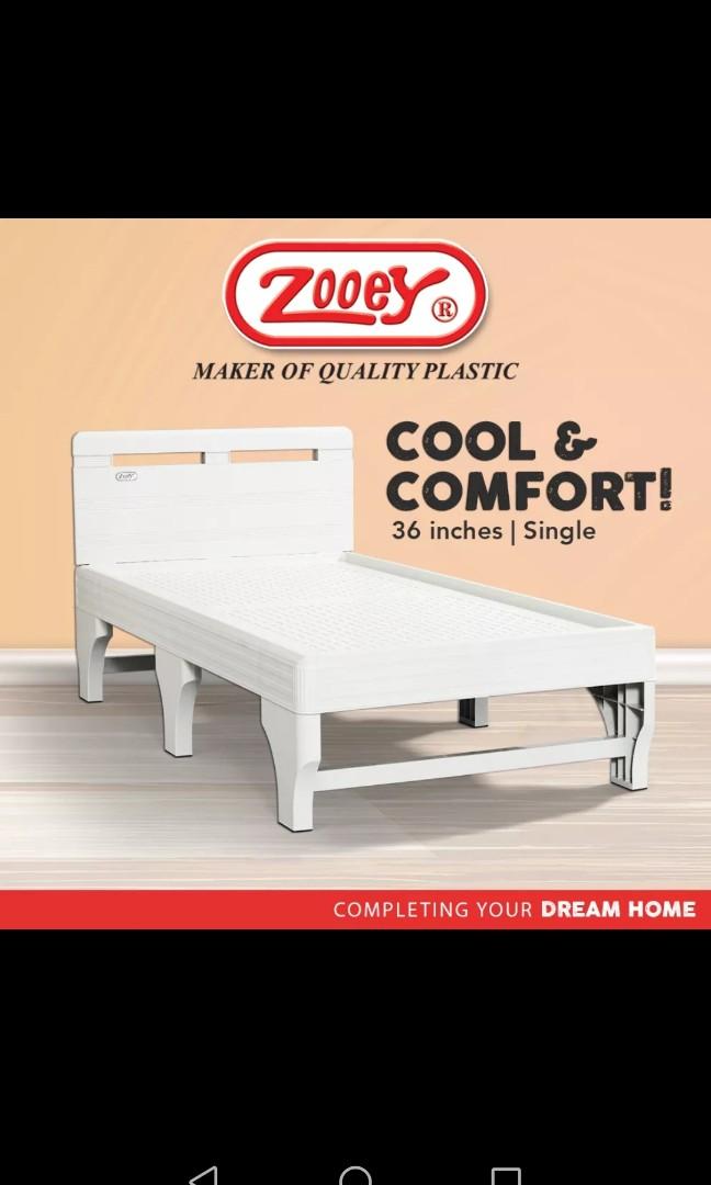 Zooey Plastic Bed W Frame 36 Inches, Zooey Plastic Bed Frame