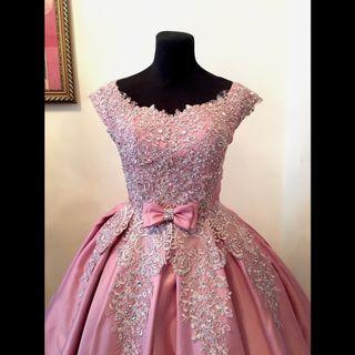 OLD ROSE BALL GOWN FOR RENT