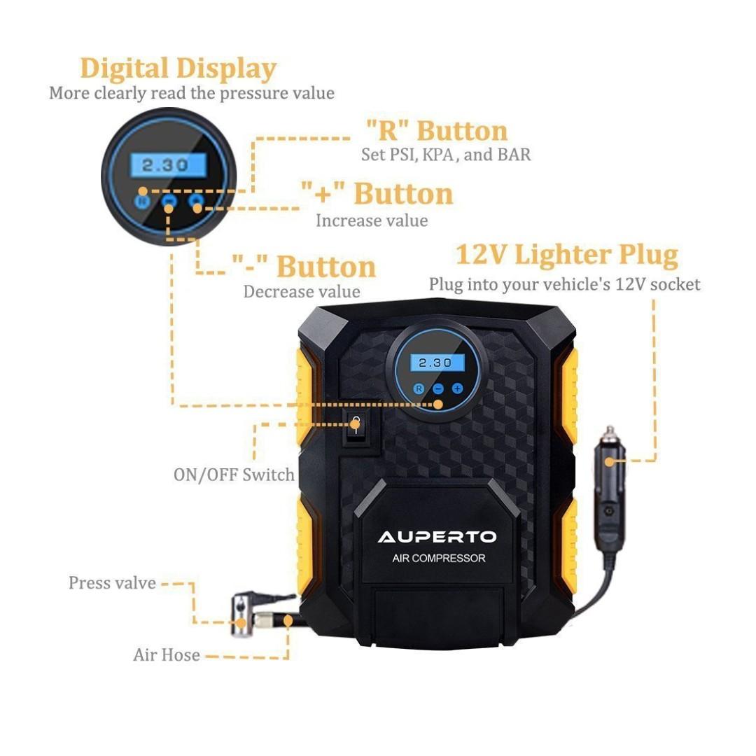 31. AUPERTO Digital Tire Inflator Sports Equipment Bicycles