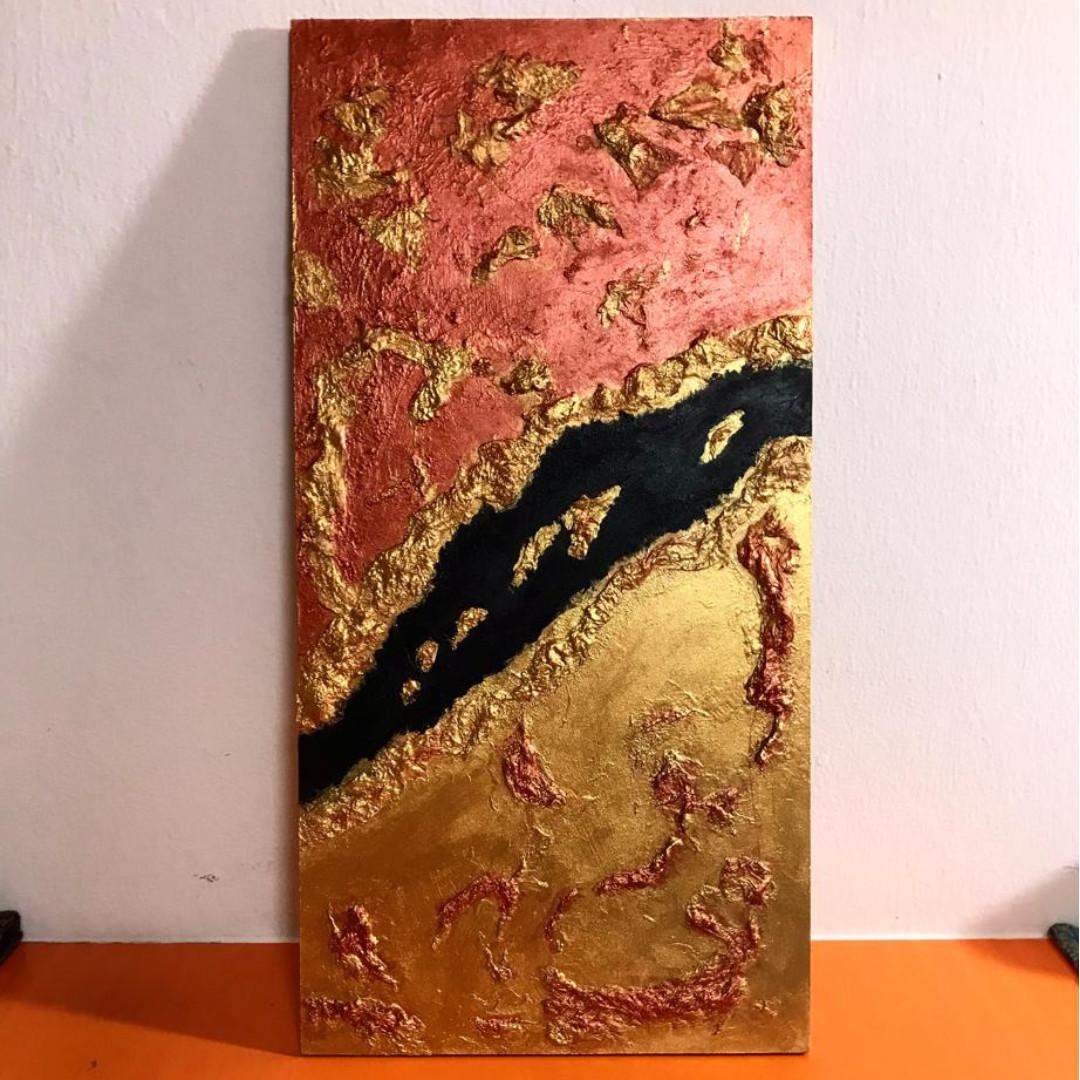 Abstract Art On Wood 16 In X 8 In Design Craft Art
