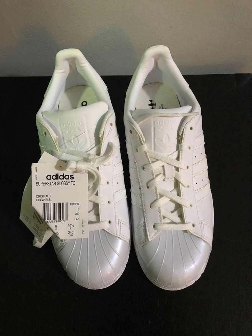 adidas superstar glossy toe white
