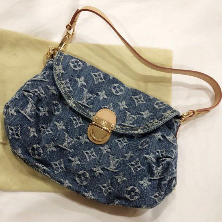 AUTHENTIC Louis Vuitton LV Denim Monogram Mini Pleaty Shoulderbag ...