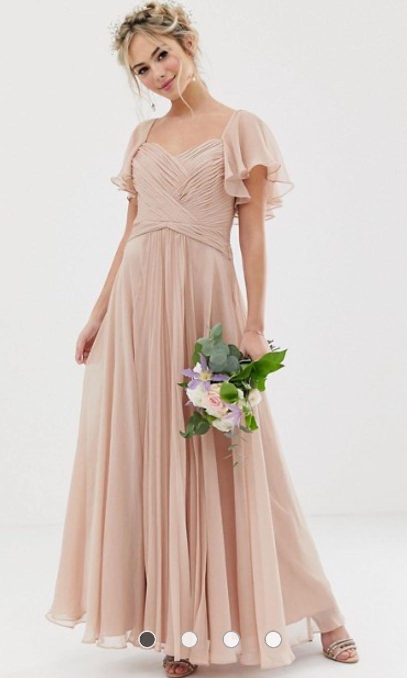 BN ASOS Pleated bodice maxi dress with
