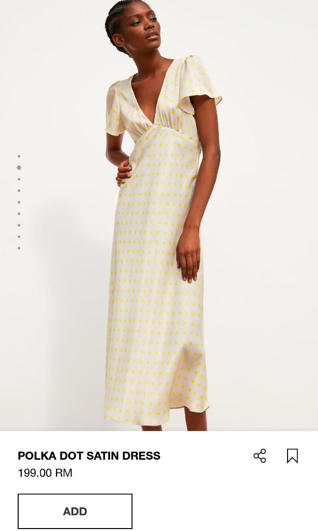 Zara yellow shop spot dress