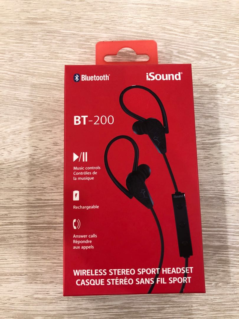 iSound Bt200 Bluetooth Wireless Sweat Proof Sport Headset Black for sale online 