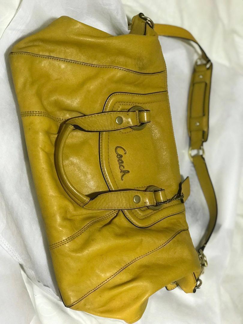 coach mustard yellow handbag