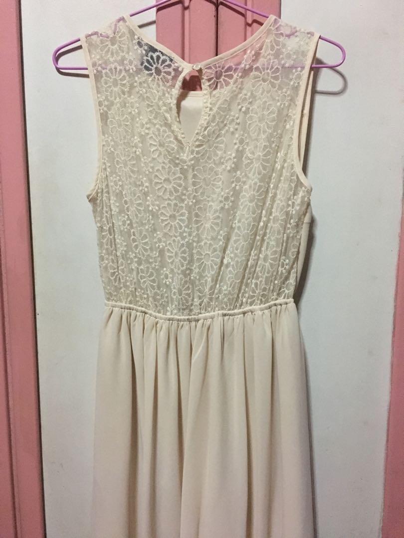 Forever 21 Dress with Lace back (Category: Dresses) located in Manila. Submitted by gabbbbbyy (Listing ID 231174038, Image 2). Description: Cream dress with lace back Used only once PM for more pics if interested .