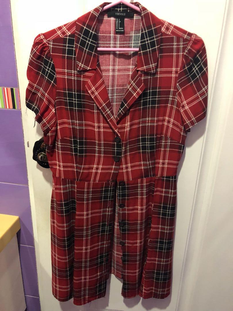Forever 21 Red Plaid Dress