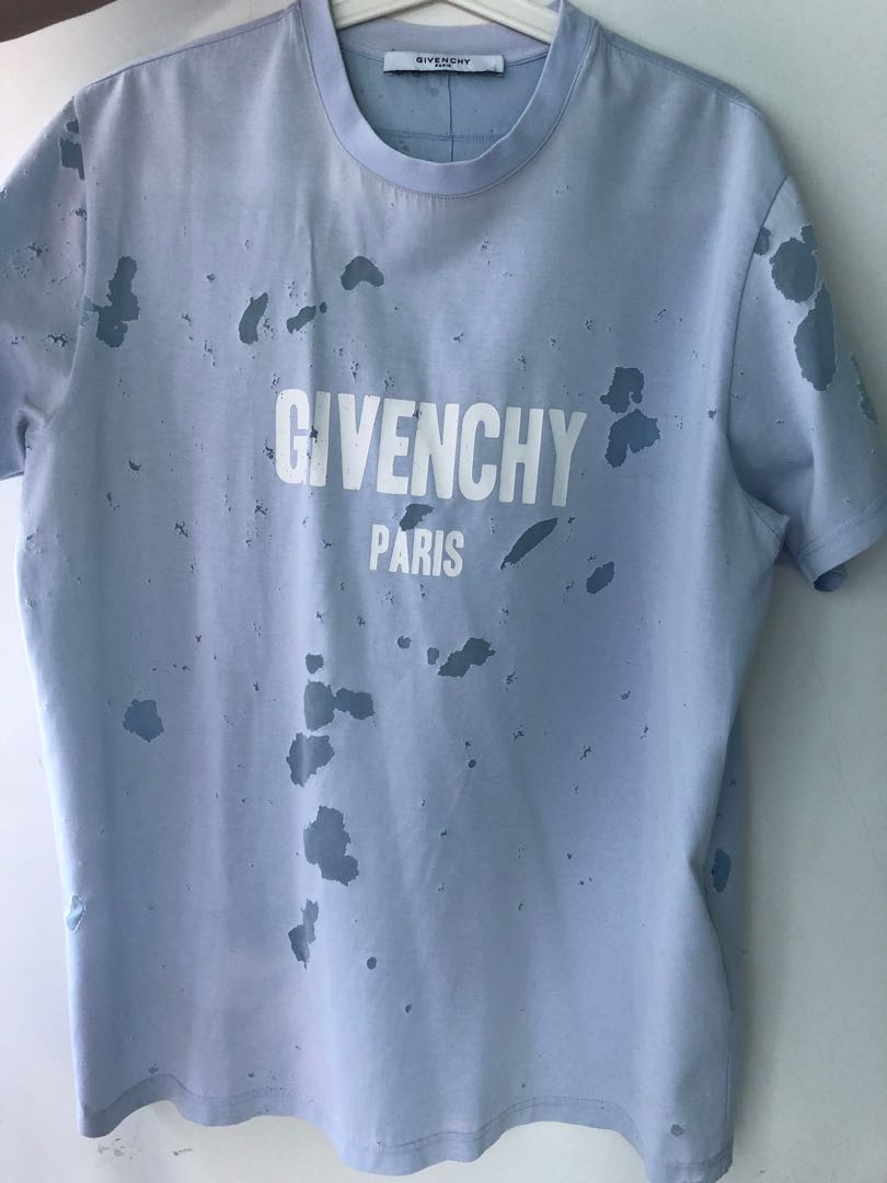 Givenchy distressed t shirt blue hotsell