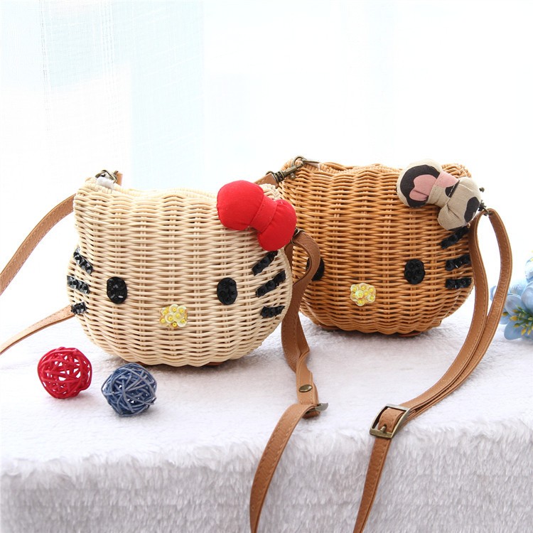 Hello kitty Rattan Bag, Women's Fashion, Bags & Wallets, Purses