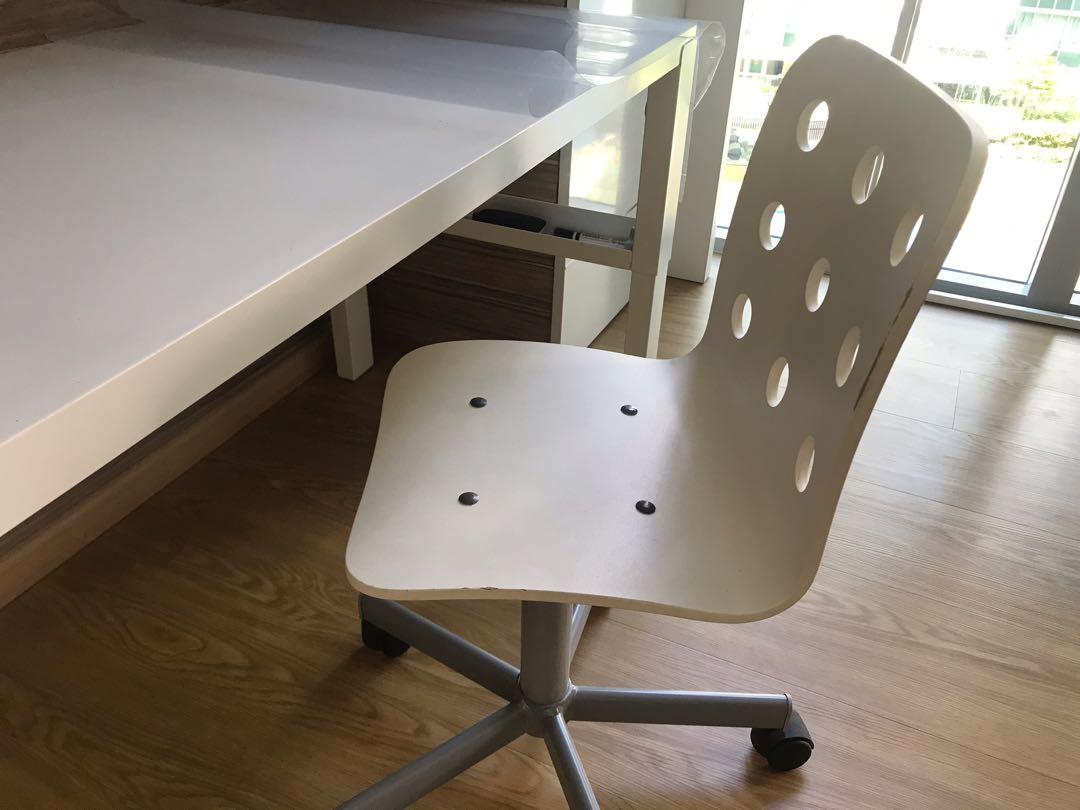 Ikea children study desk & swirl chair white, Babies & Kids, Baby Nursery & Kids Furniture, Kids