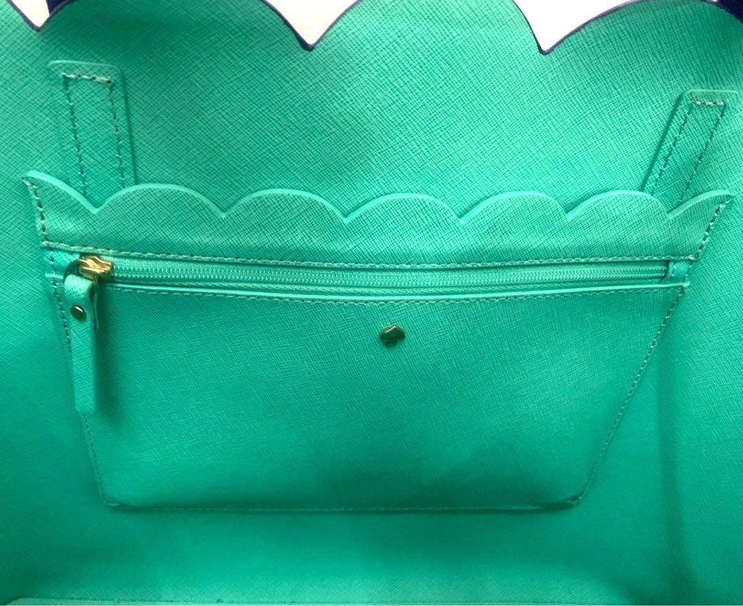 Kate Spade Carrigan Scalloped Saffiano Leather Tote in Blue