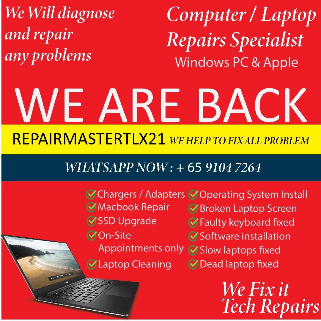 Laptop Repair For Apple Windows Desktop Lifestyle Services Electronics Gadget Repairs On Carousell