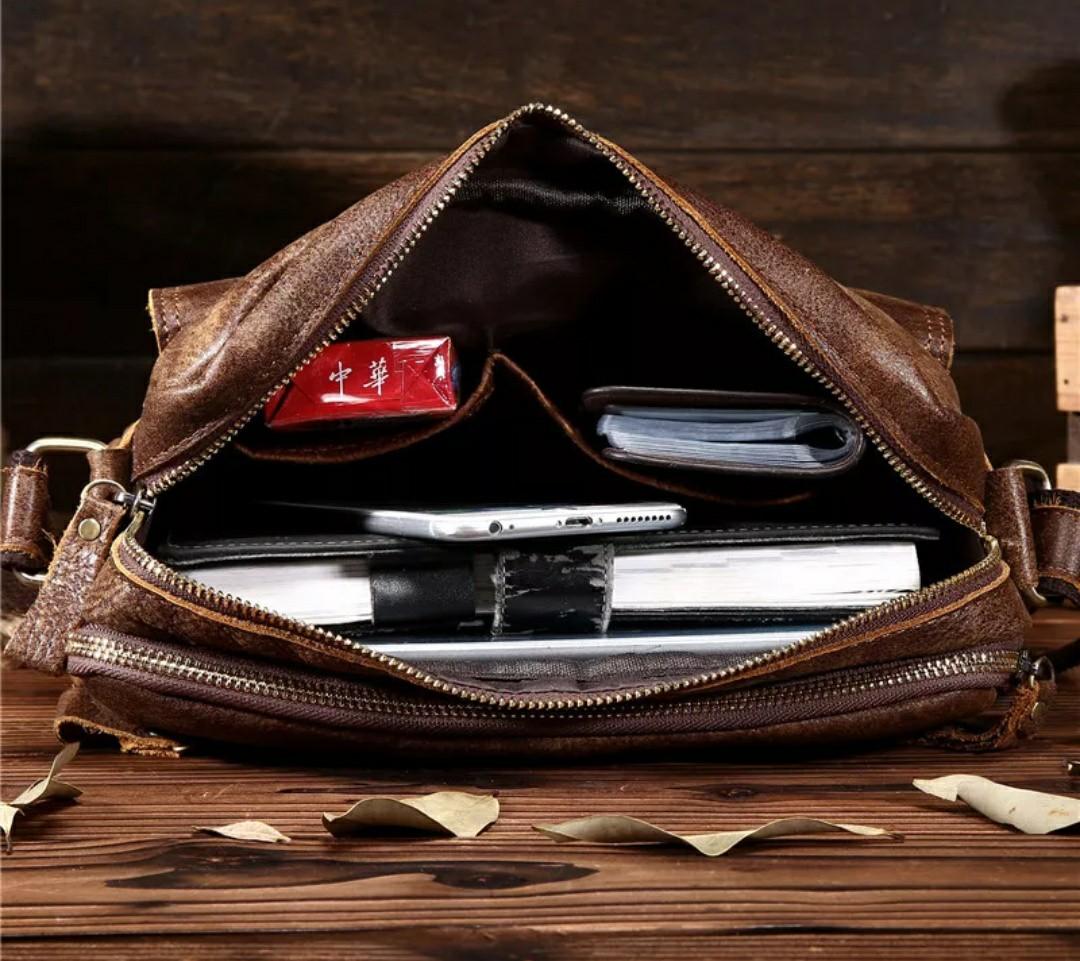 Leather Messenger Bag Genuine leather men bag Men s Fashion Bags