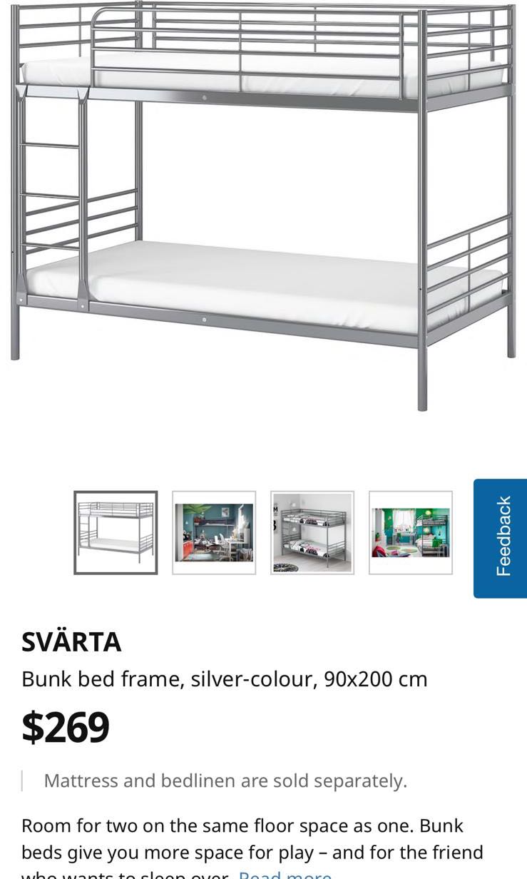 Preloved Pristine Condition Ikea Bunk Bed Furniture Beds Mattresses On Carousell