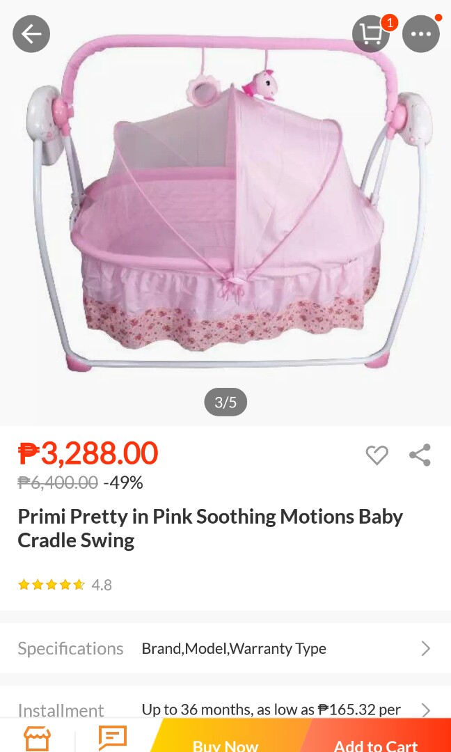 baby swing and bassinet