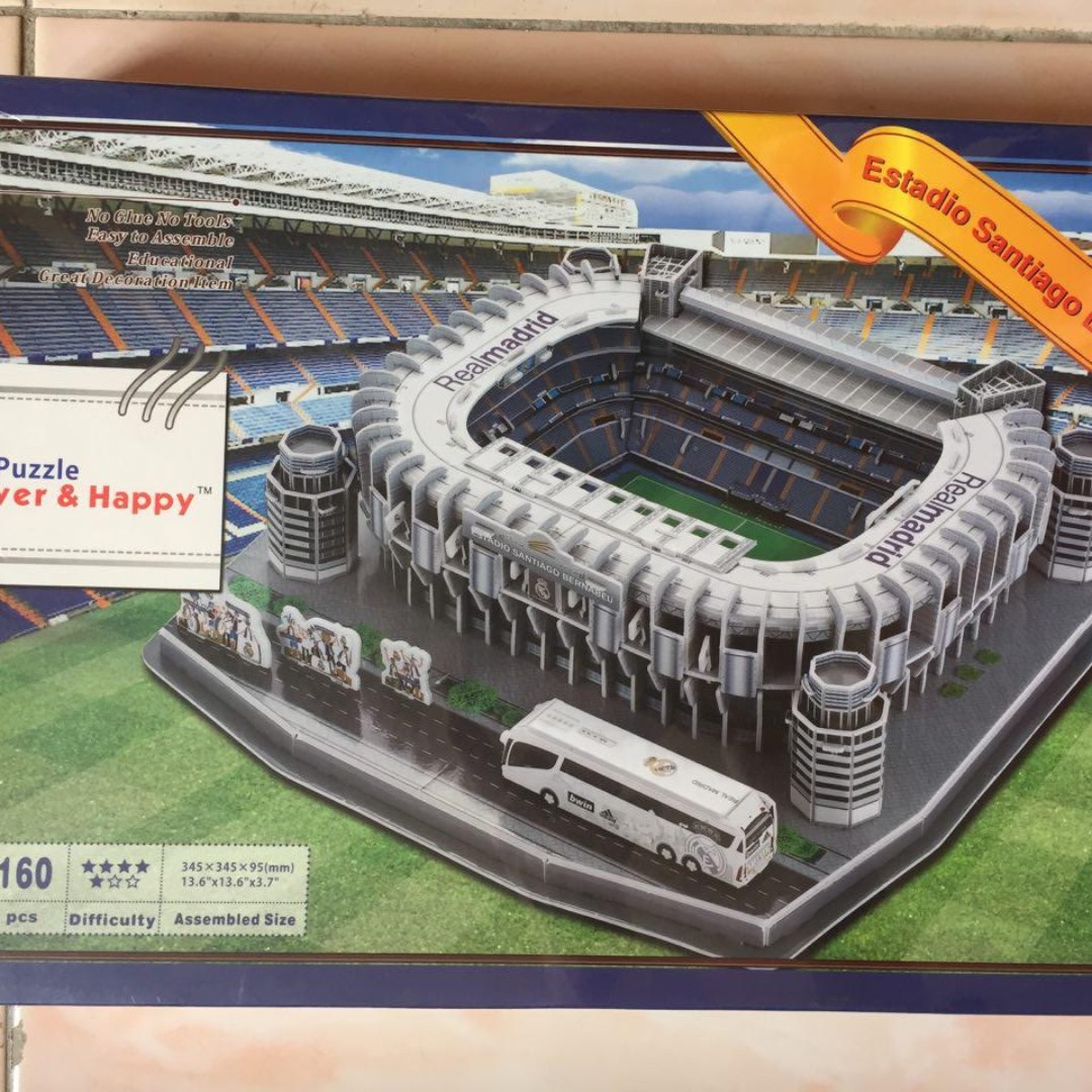 Oficial Real Madrid estadio Santiago Bernabeu stadium 3D Modelo Puzzle.