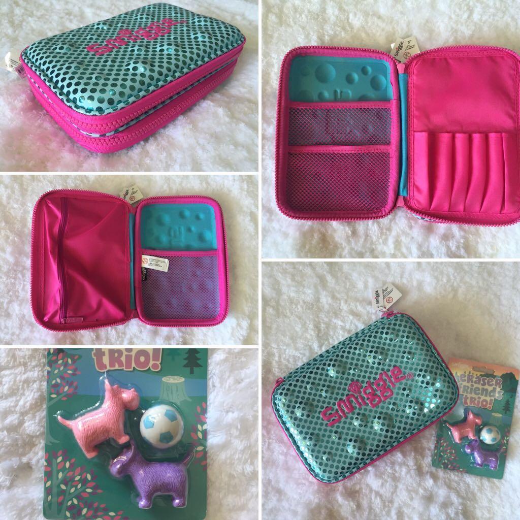 Smiggle Hardtop Pencil Case & Eraser SET, Babies & Kids, Baby Nursery