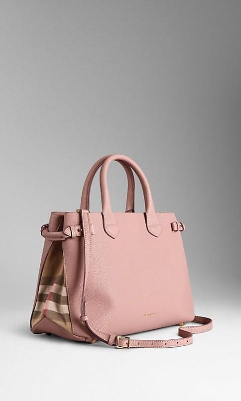 burberry the medium banner in leather and house check