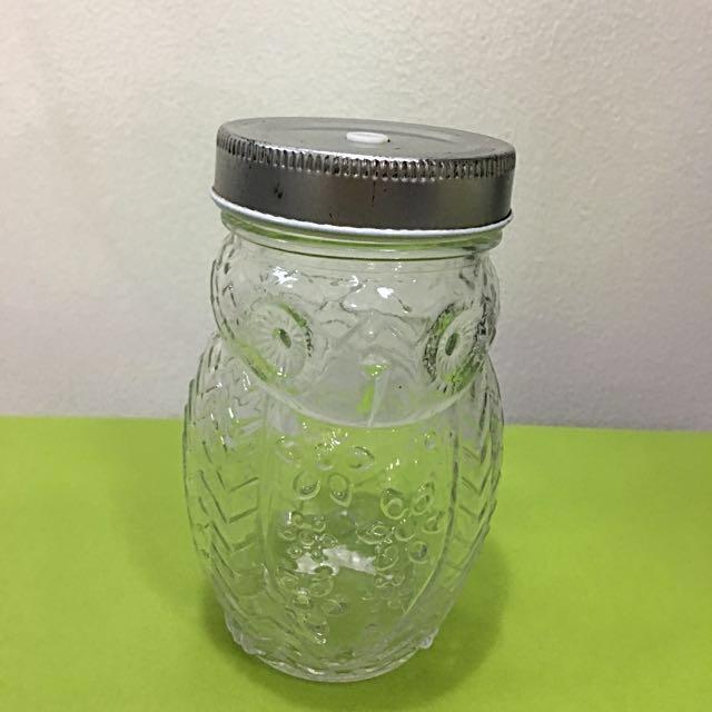 Typo Owl Glass Jar (Category: Other Kitchenware & Tableware) located in Quezon City. Submitted by liz.ty (Listing ID 121038452, Image 1). Description: Size: Height 5" x 2.5" Hole Size Color: clear with cover Original clear straw provided + Free colored straws A little scratches - Top Cover area With box Original price: Around 590 from Typo #junesweldo.